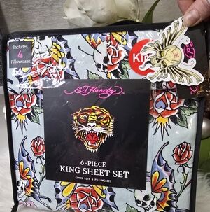 Ed Hardy 6Piece King Double Brushed sheet set.Brand new